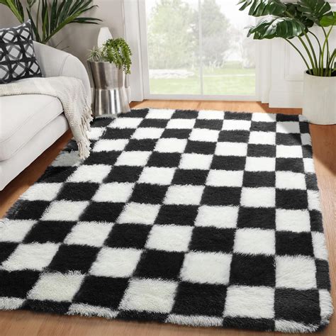 Amazon.com: KICMOR Area Rugs for Bedroom Living Room, 4x6 Black and ...