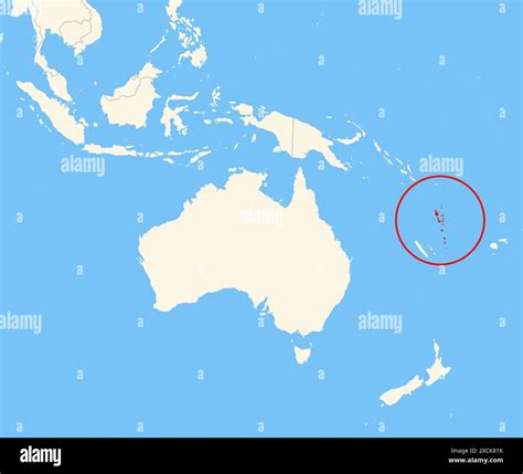 Locator map showing the location of the country Vanuatu in Australia. The country is highlighted ...