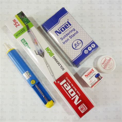 Soldering Kit (Soldering Iron with Stand, Flux, lead & Desolder pump ...