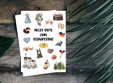 German Happy Birthday Card Alles Gute Zum Geburtstag Card - Etsy