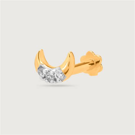 14KT Yellow Gold Diamond Nose Pin