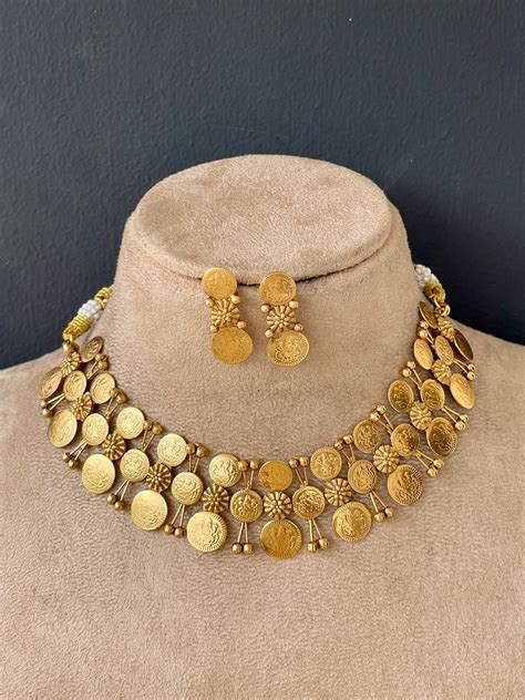 Double stranded Gold Coin necklace – Mannat Jewelz