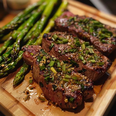 Garlic Butter Steak with Asparagus – Easy Dinner Recipe