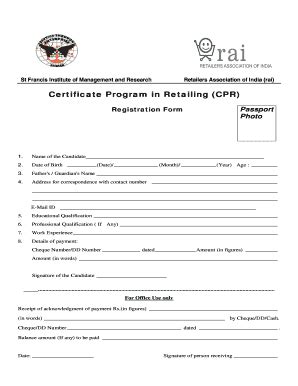 Fillable Online sfimar CPR Registration form .pdf - St. Francis ...