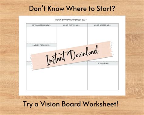 Image result for Vision Board Worksheet