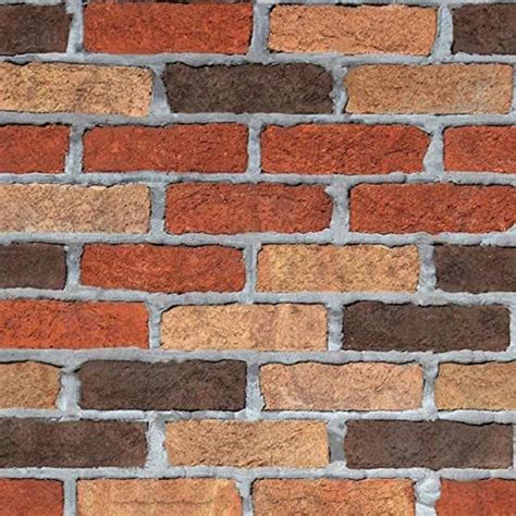 Univocean Wall Stickers Red Briquette (45 x 1000 cm) 3D PVC DIY Self ...
