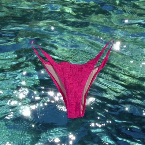 Current Mood Women's Pink Bikini-and-tankini-bottoms | Depop