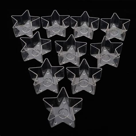 Urban Moon Acrylic Star Shaped Tea Light Cups, Polycarbonate Pre-Waxed ...
