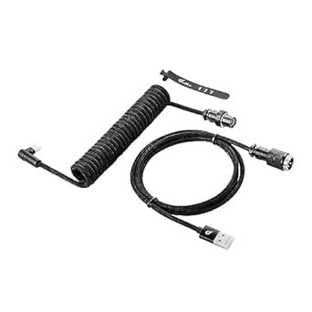 GUNMJO Pro Custom Coiled USB C Cable for Gaming Keyboard, Metal Aviator ...