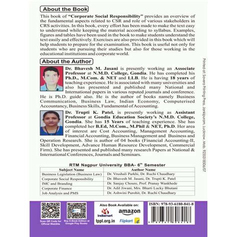 CORPORATE SOCIAL RESPONSIBILITY RTMNU BBA SIXTH SEM