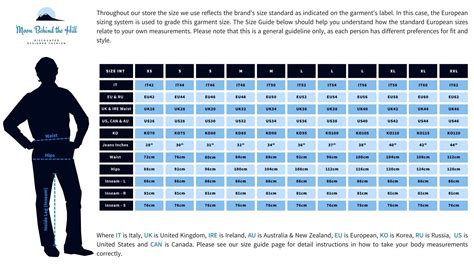 Men'S Trouser Size Conversion Chart - AllConversionCharts.com