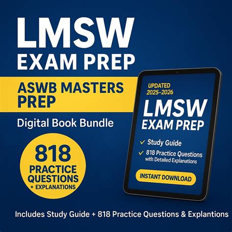 ASWB Masters LMSW Exam Prep Bundle – 818 Practice Questions W ...