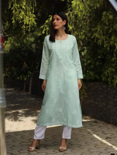 Buy Cotton Chikankari Kurta Online – Gharana India