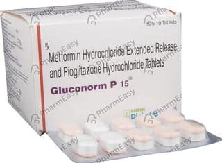 Gluconorm P 15mg Strip Of 10 Tablets: Uses, Side Effects, Price ...