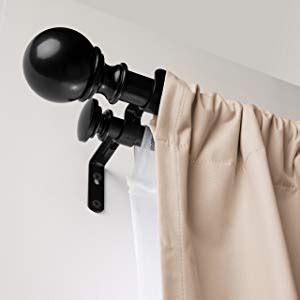 amazon basics 1'W Double Extendable Tension Curtain Rods with Cap ...