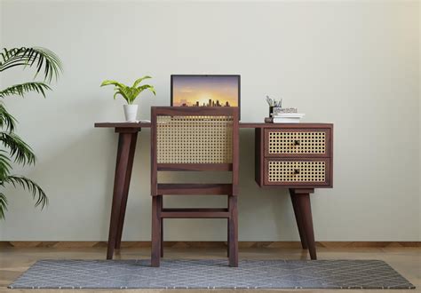 Buy Bruno Study Table With Chair (Walnut Finish) Online in India ...
