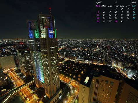 東京写真館 2015年 無料壁紙カレンダー 夜景写真カレンダー