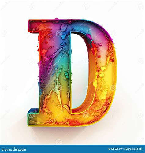 Abstract Colorful Letter D on White Background Stock Image ...