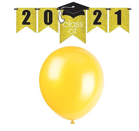 Buy 12 Feet Long Yellow Color Graduation Class of 2021 Glitter Paper ...