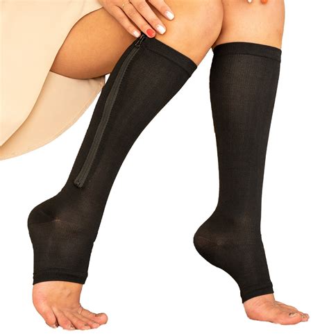 Zipper Pressure Compression Socks Support Stockings Leg Open - Etsy