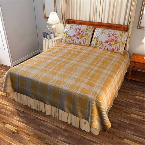 EVER HOME 144 TC Cotton Double Checkered Bedsheet - Buy EVER HOME 144 ...