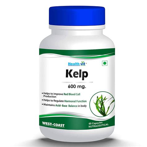 Healthvit Sea Kelp Capsules - 600 mg, 60 Veg Capsules | Good for Skin
