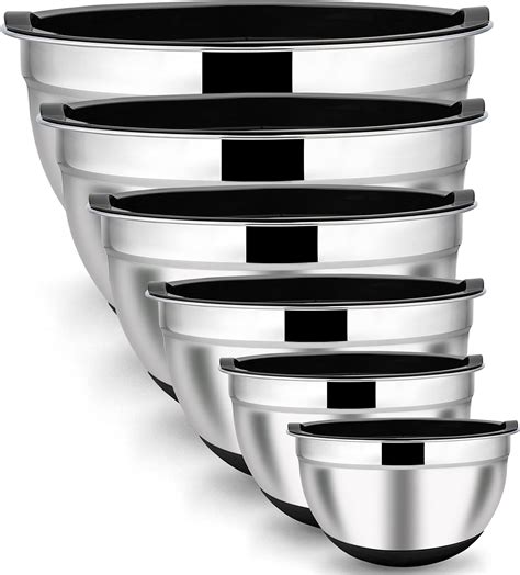Amazon.com: Mixing Bowls With Airtight Lids Set - 7Pc Stainless Steel ...