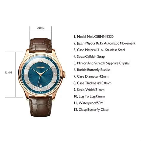 Lobinni Classic Men Automatic Wristwatches Luxury 42 mm – DREAM WATCHES