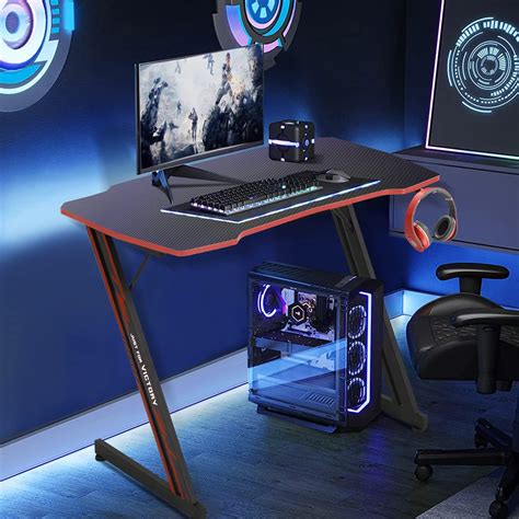 Dkelincs 35 inch Gaming Desk Z-Shaped Computer Desk India | Ubuy