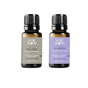 Vedic Bloom Tea Tree & Lavender Essential Oils - Pure 100% Natural for ...