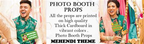 Festiko® 24 Pcs Mehendi Photobooth Props, Mehendi Ceremony Props ...