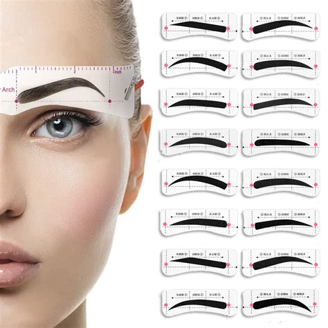 Buy Eyebrow Stencil 12 eyebrow shapes 48 Pairs Reusable Eyebrow Ruler ...