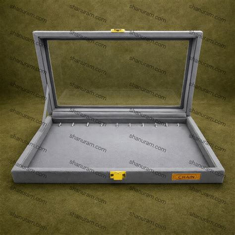 Grey Suede Chain Display Stock Box | Chain Stock Display Box – TEZ RAFTAR