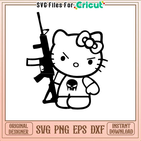 Hello Kitty Gun SVG Vector – svg files for cricut