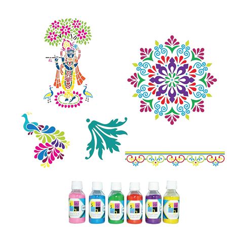 SWAGSTATION Floating Rangoli Mandala Big Size Rangoli Making Tools Kit ...