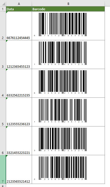Image result for Code Barre Excel