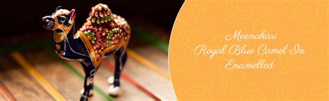 Buy ExclusiveLane Meenakari Royal Blue Camel Metal Showpiece (14 cm x 5 ...