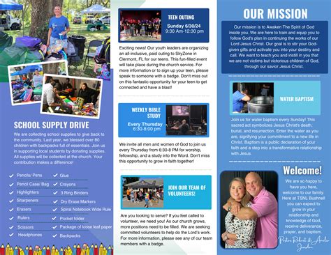 Upcoming Events - TSNL Church Bushnell