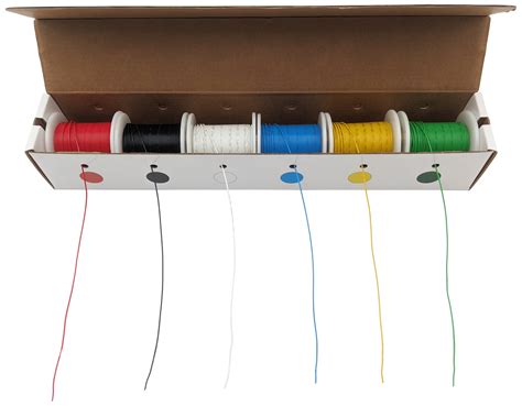 Stranded 26 Gauge Hook Up Wire Kit - Includes 6 Different Color 100 Fo ...