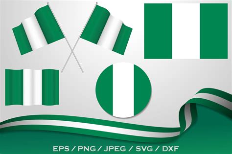 Set of Nigeria Flag in Different Designs Graphic by terrabismail · Creative Fabrica