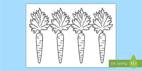 Carrot Template For Colouring - EYLF - Twinkl