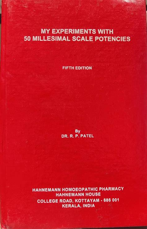 My Experiments with 50 Millesimal Scale Potencies : Amazon.in: Books