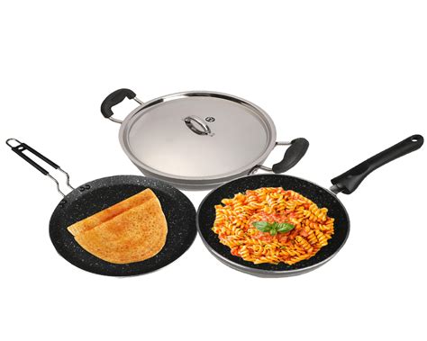 Non-stick Induction Cookware with 5-layer Granite coating (set of 3 ...