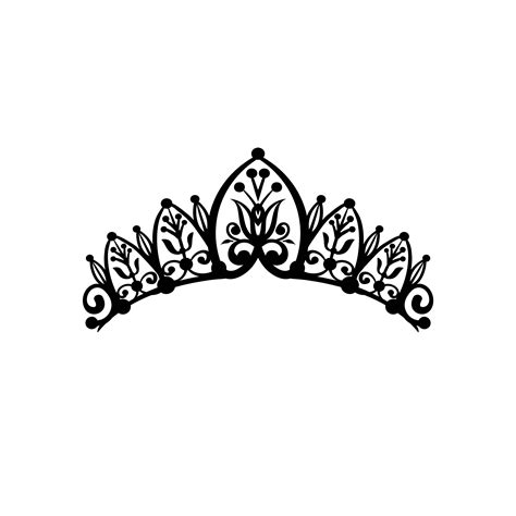 Tiara Clip Art En Blanco Y Negro Conjunto Tiaras Vectoriales Corona