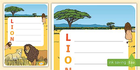 Lion Acrostic Poem Template,lion poem,animal poem,