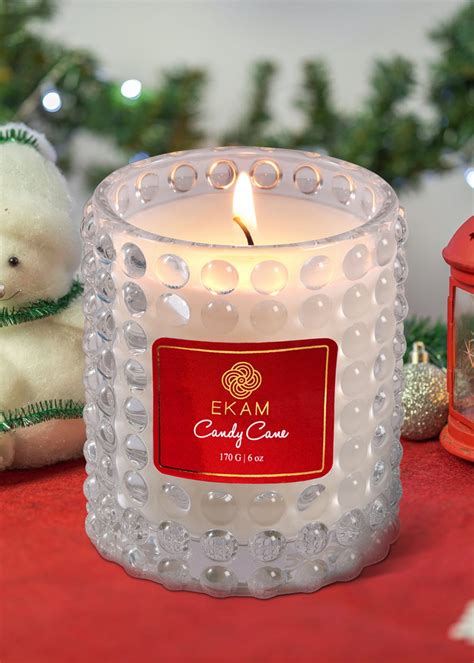 Get Candy Cane Hobnail Jar Scented Candle, Holiday'21 Collection, 170 ...