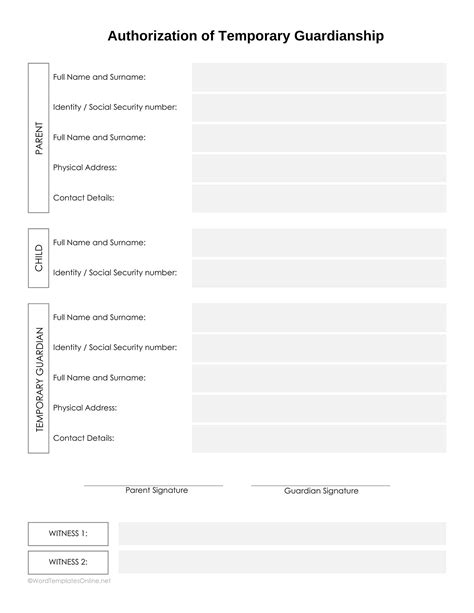 6 Free Temporary Guardianship Forms (Word, Google Docs)