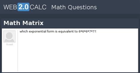 View question - Math Matrix