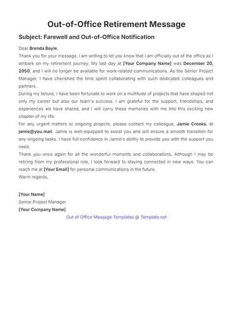 Free Out of Office Message Templates to Edit Online & Print