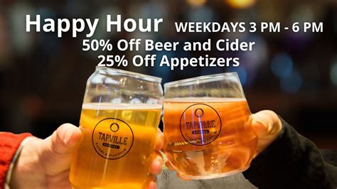 Happy Hour - 50% off Beer and Cider & 25% off Appetizers, 12520 ...